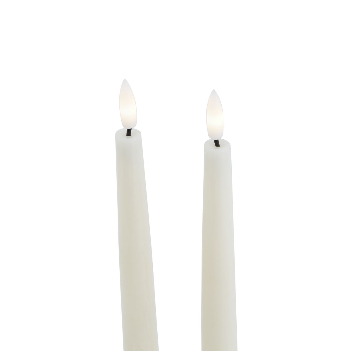 Luxe Collection S/2 Taupe Led Wax Dinner Candles 25 cm