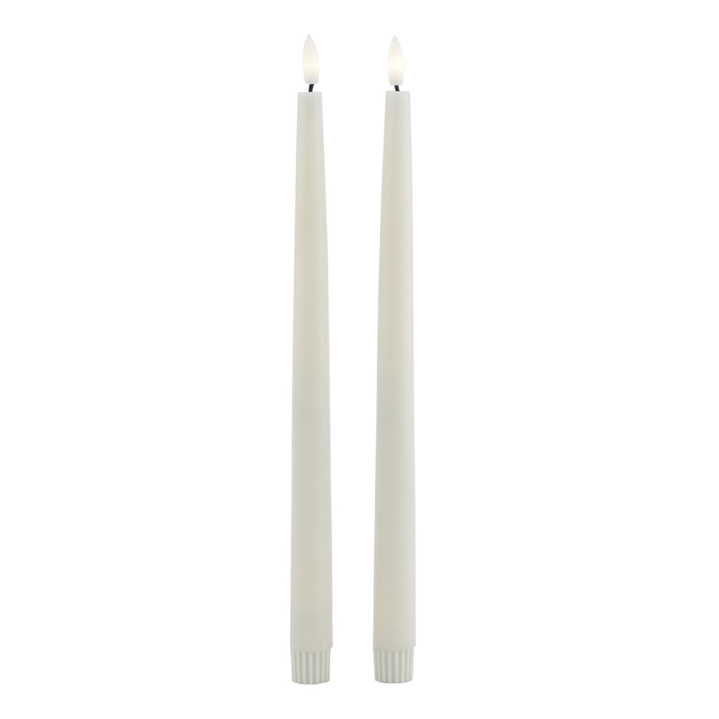 Luxe Collection S/2 Taupe Led Wax Dinner Candles 25 cm
