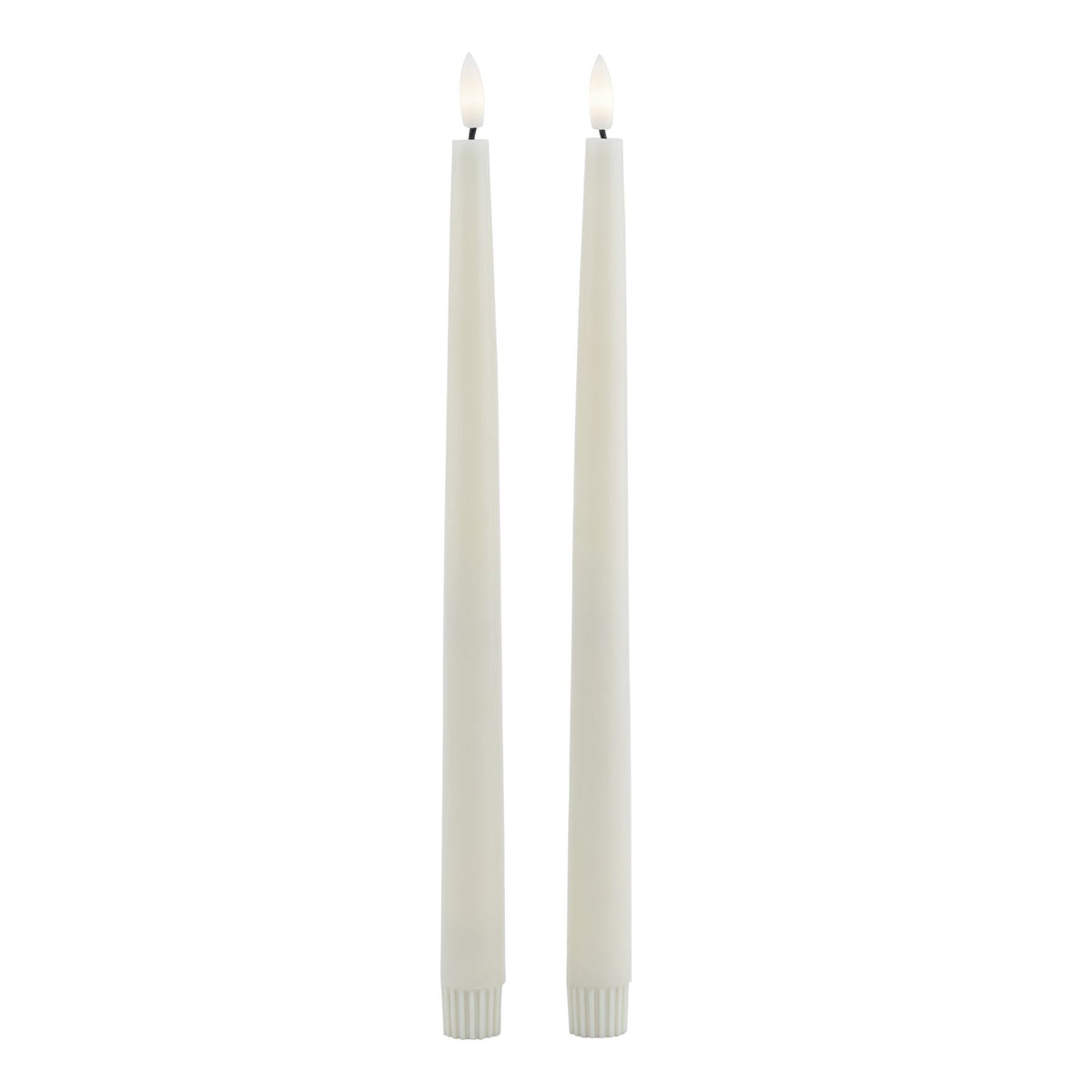 Luxe Collection S/2 Taupe Led Wax Dinner Candles 25 cm