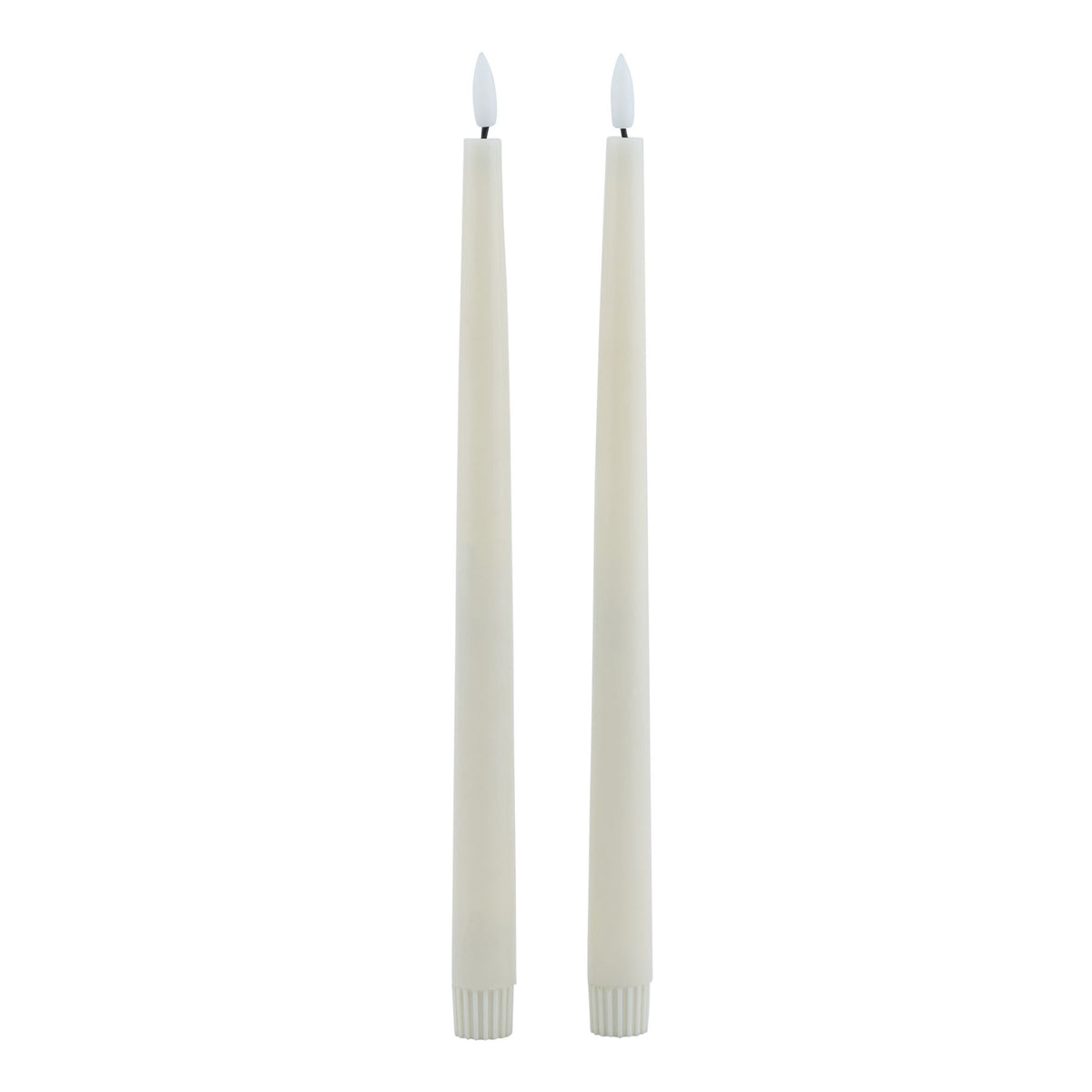 Luxe Collection S/2 Taupe Led Wax Dinner Candles 25 cm