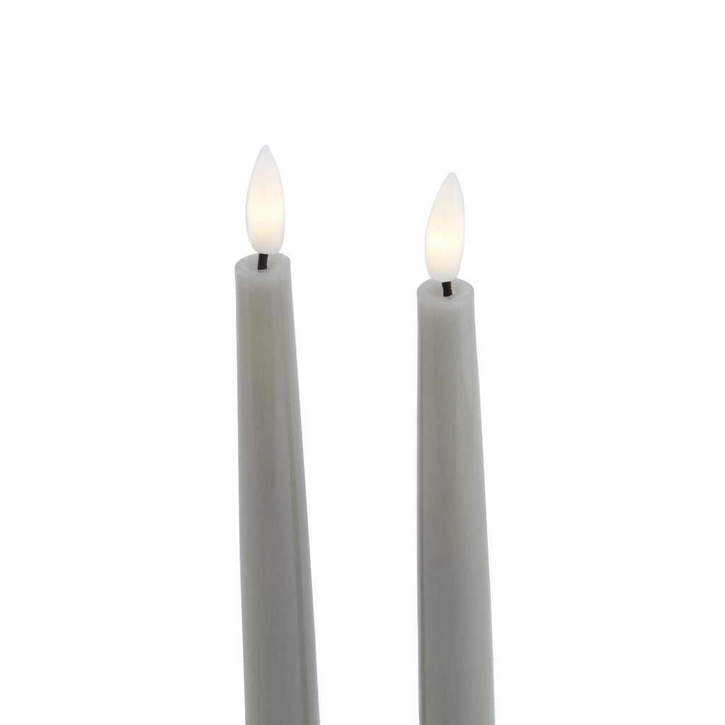 Luxe Collection S/2 Grey Led Wax Dinner Candles 25 cm