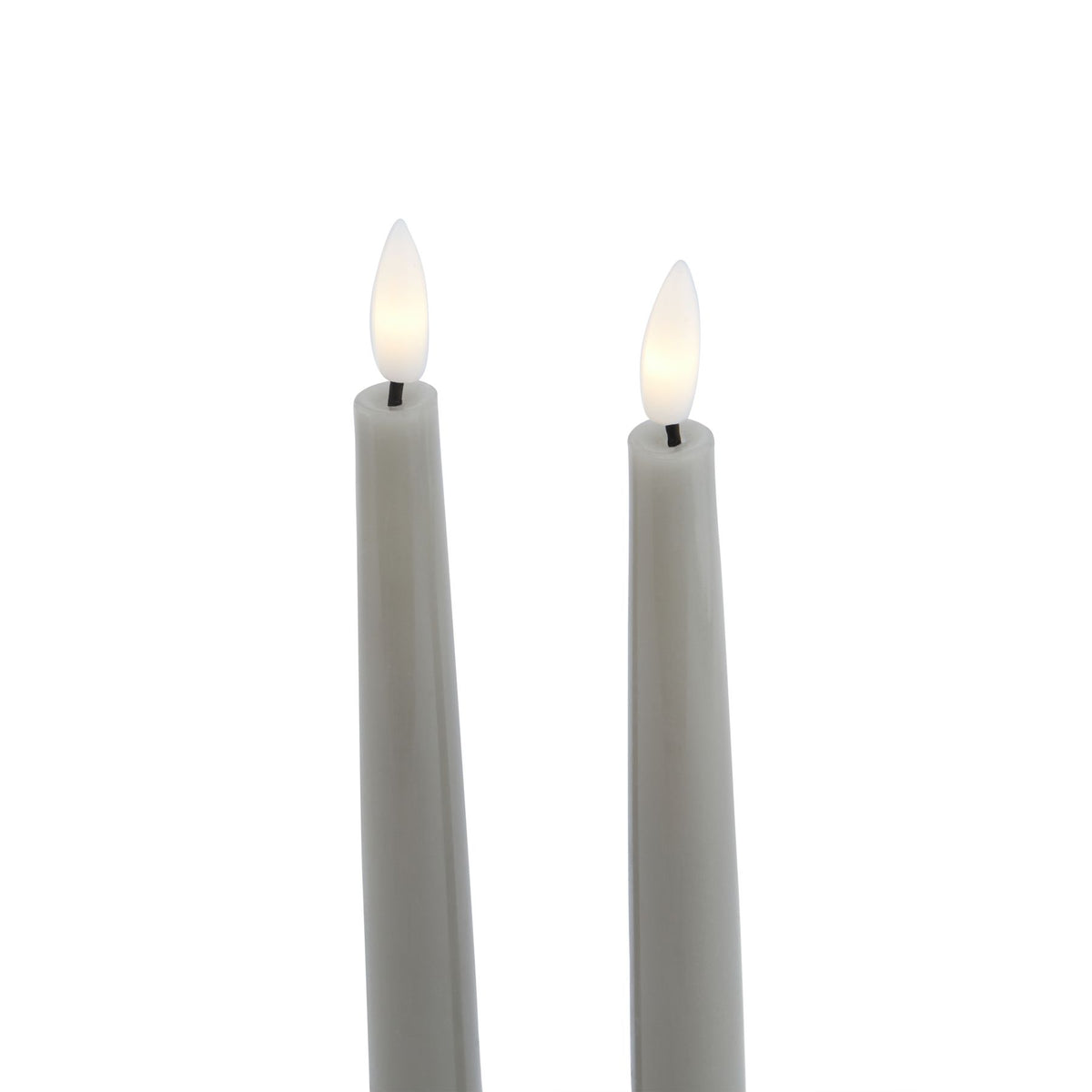Luxe Collection S/2 Grey Led Wax Dinner Candles 25 cm