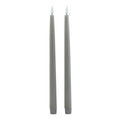 Luxe Collection S/2 Grey Led Wax Dinner Candles 25 cm