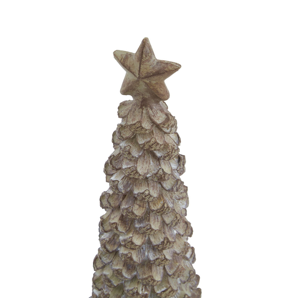 Medium Beige Cedar Tree With Star 26 cm