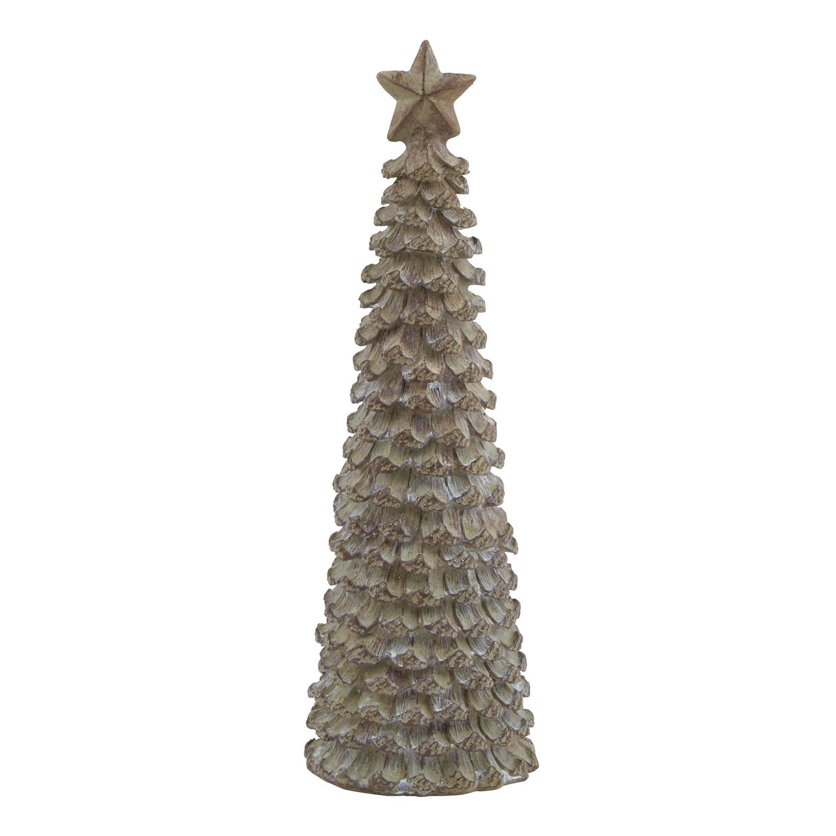 Medium Beige Cedar Tree With Star 26 cm