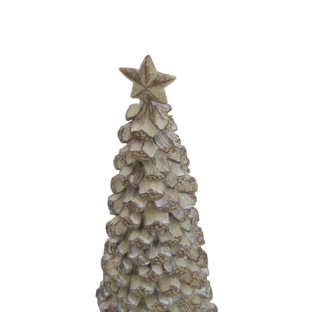 Small Beige Cedar Tree With Star 17 cm