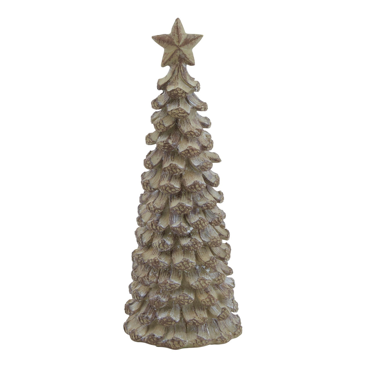 Small Beige Cedar Tree With Star 17 cm