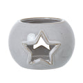 White Ceramic Star Cut-Out Round Tealight Holder 9 cm