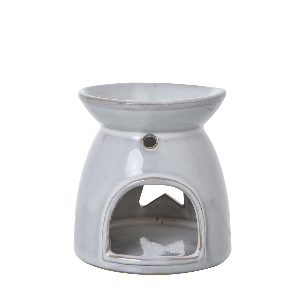 White Ceramic Star Cut-Out Wax Melt Tealight Holder 11 cm