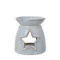 White Ceramic Star Cut-Out Wax Melt Tealight Holder 11 cm