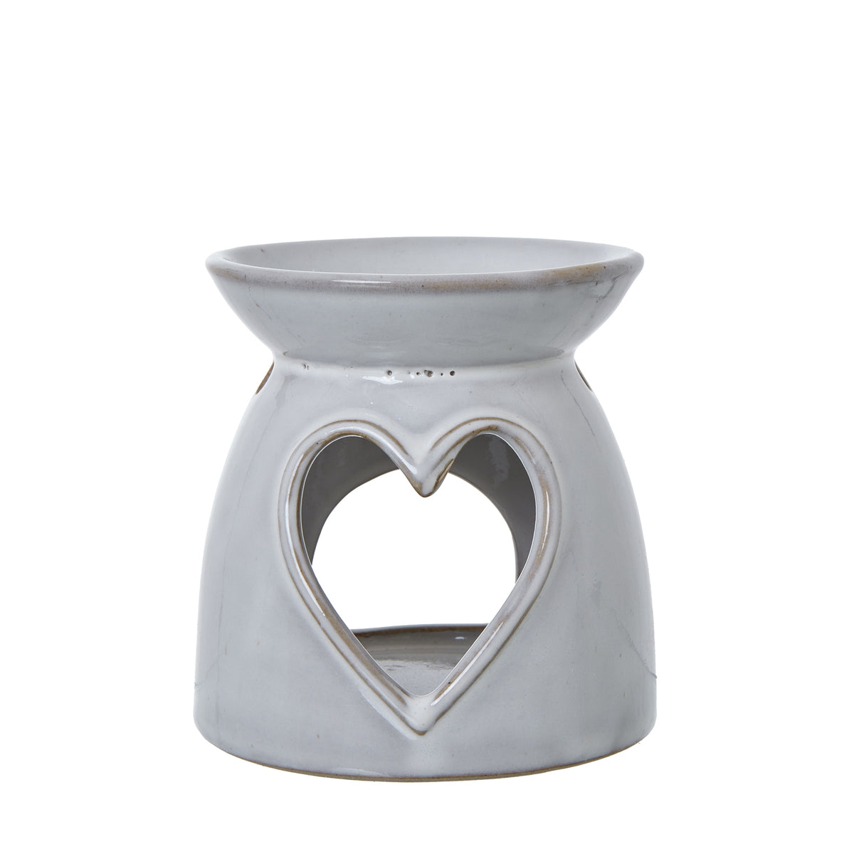 White Ceramic Heart Cut-Out Wax Melt Tealight Holder 11 cm