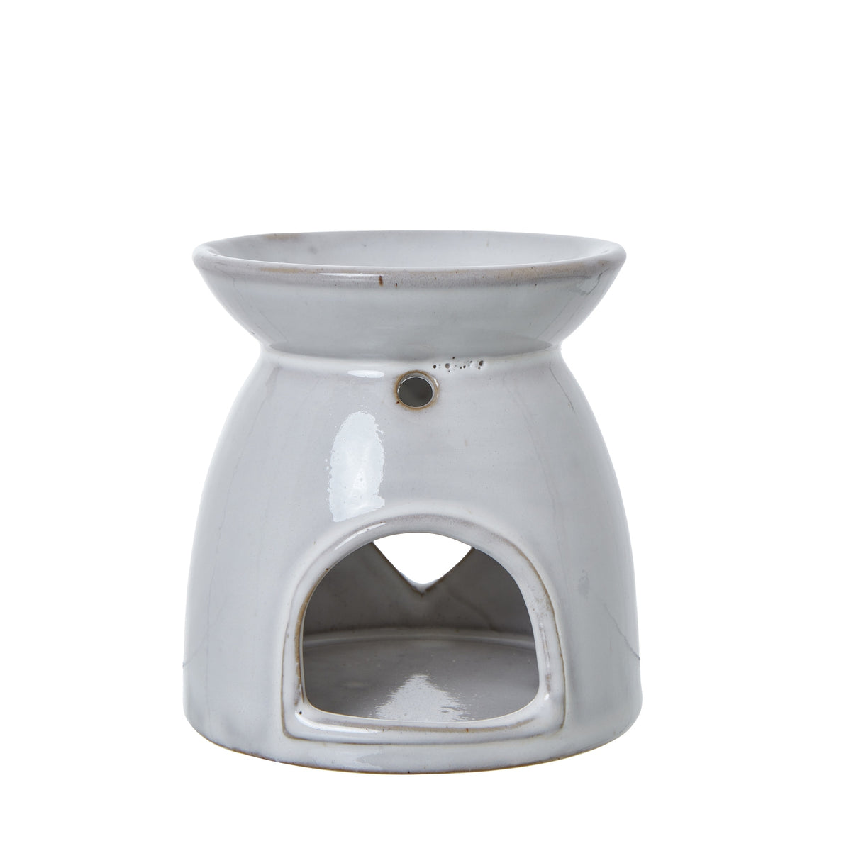 White Ceramic Heart Cut-Out Wax Melt Tealight Holder 11 cm