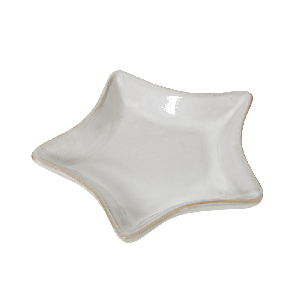 Small White Ceramic Star Dish 13 cm