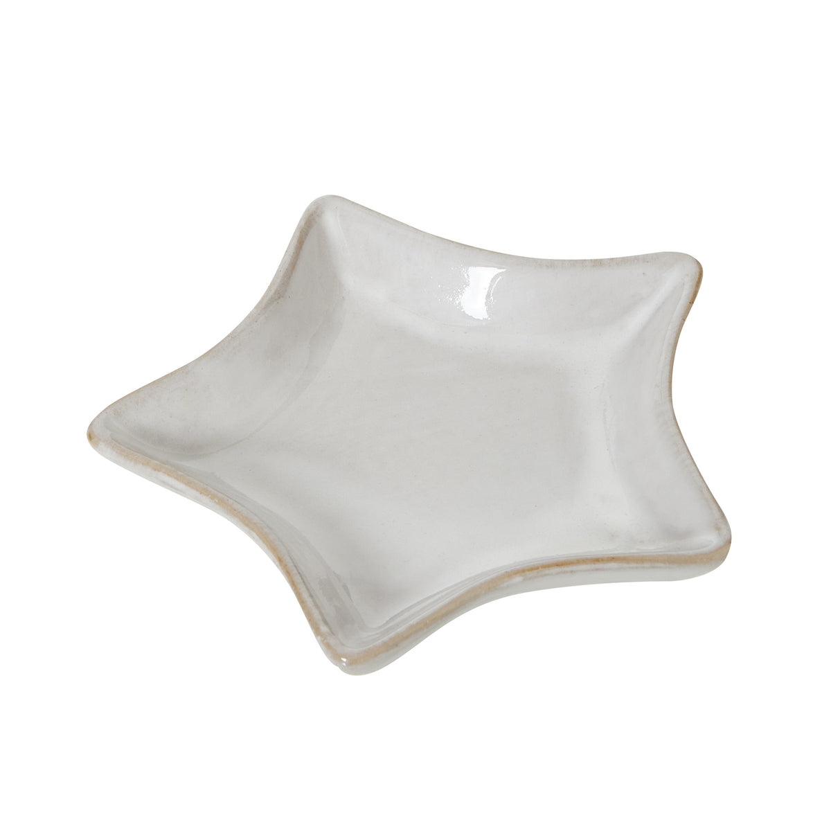 Small White Ceramic Star Dish 13 cm