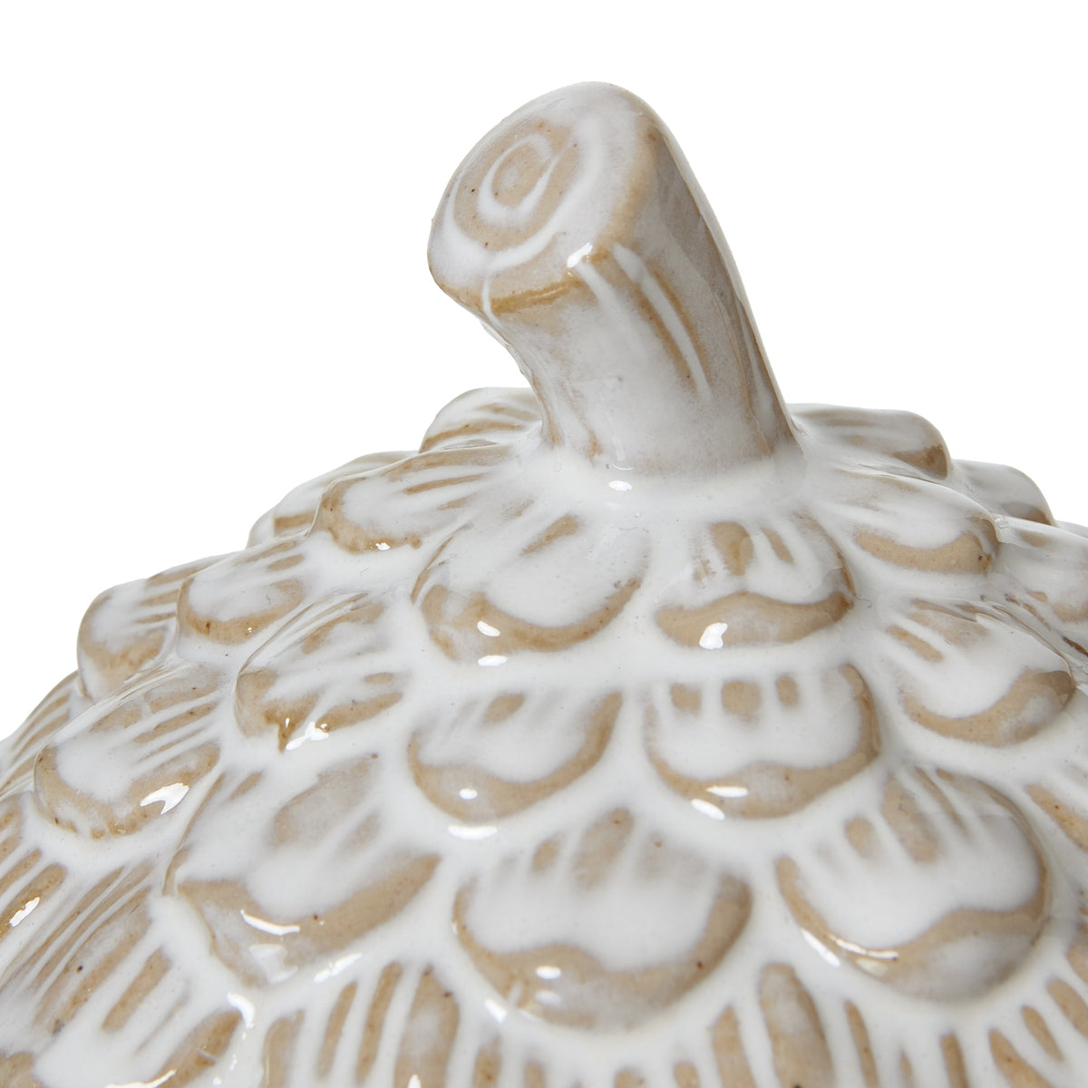 Large Ceramic Pine Cone Trinket Dish With Lid 16 cm
