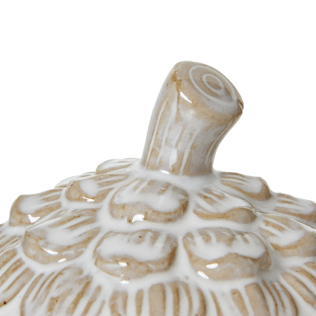 Medium Ceramic Pine Cone Trinket Dish With Lid 12 cm