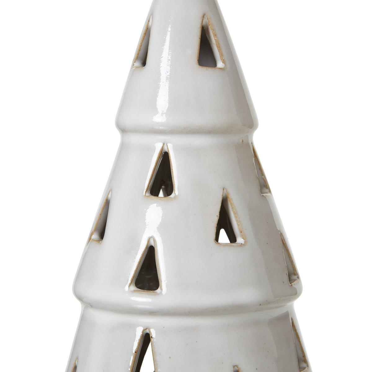 Medium White Ceramic Cut-Out Tree With Led Lights 19 cm