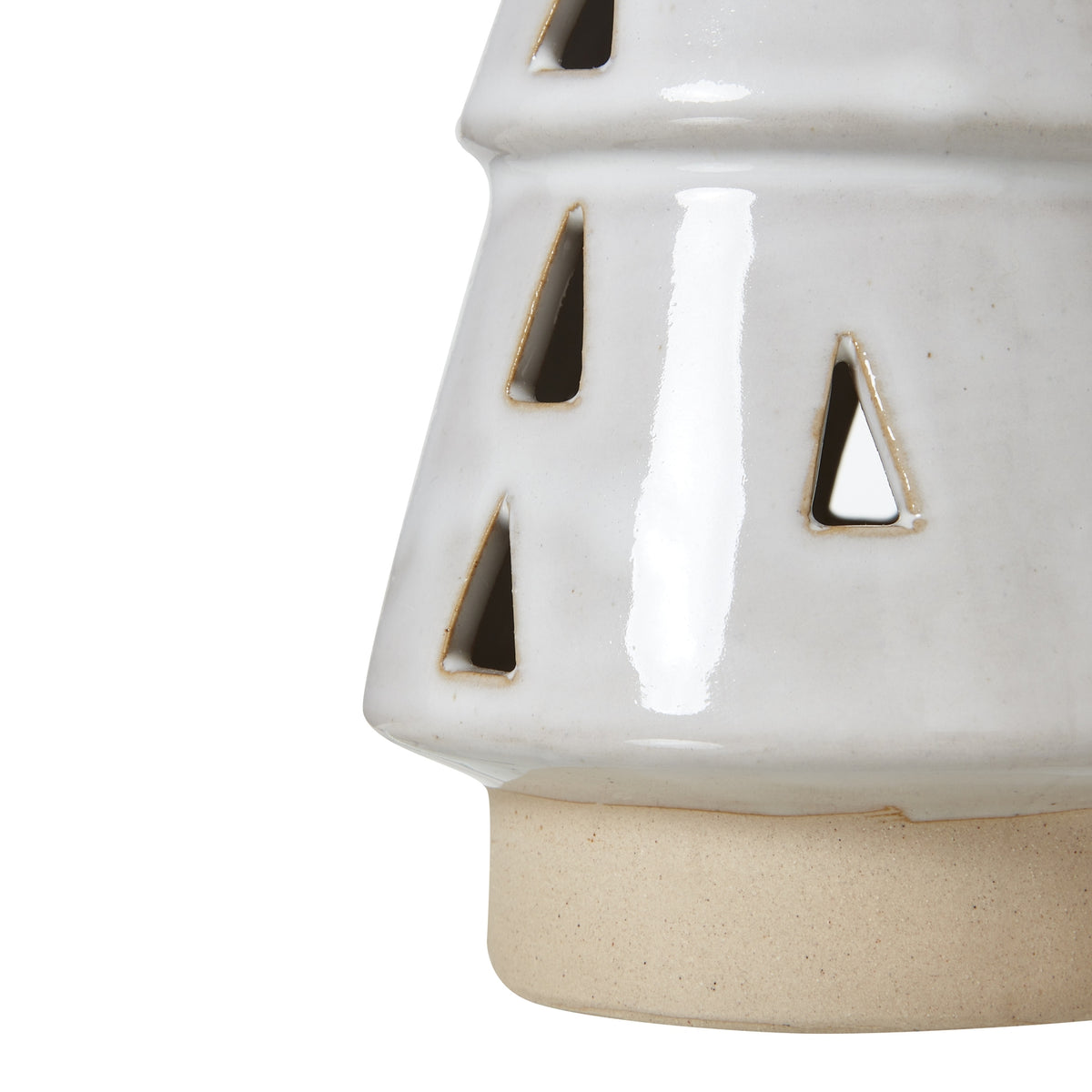 Medium White Ceramic Cut-Out Tree With Led Lights 19 cm