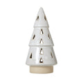 Medium White Ceramic Cut-Out Tree With Led Lights 19 cm