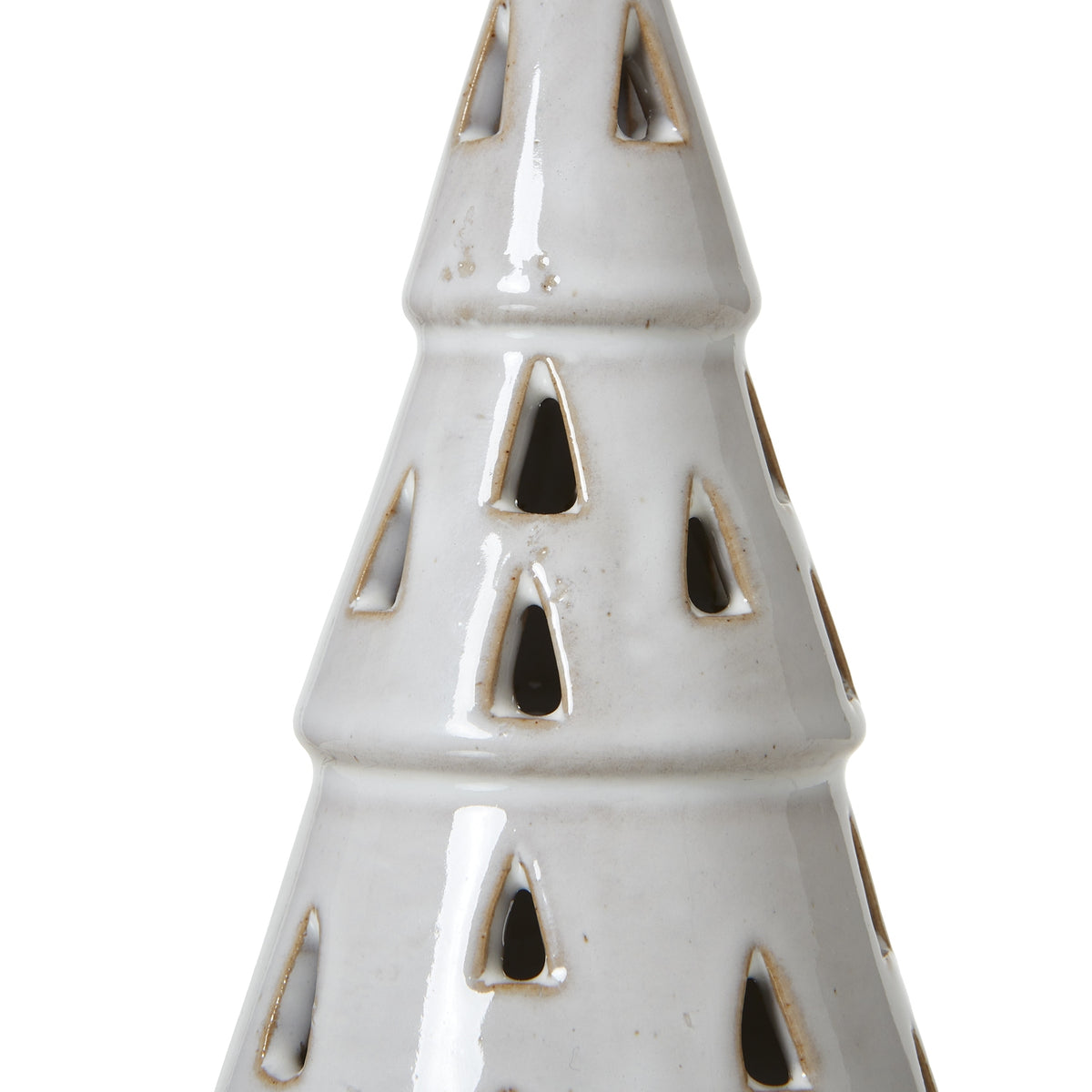 Small White Ceramic Cut-Out Tree With Led Lights 15 cm