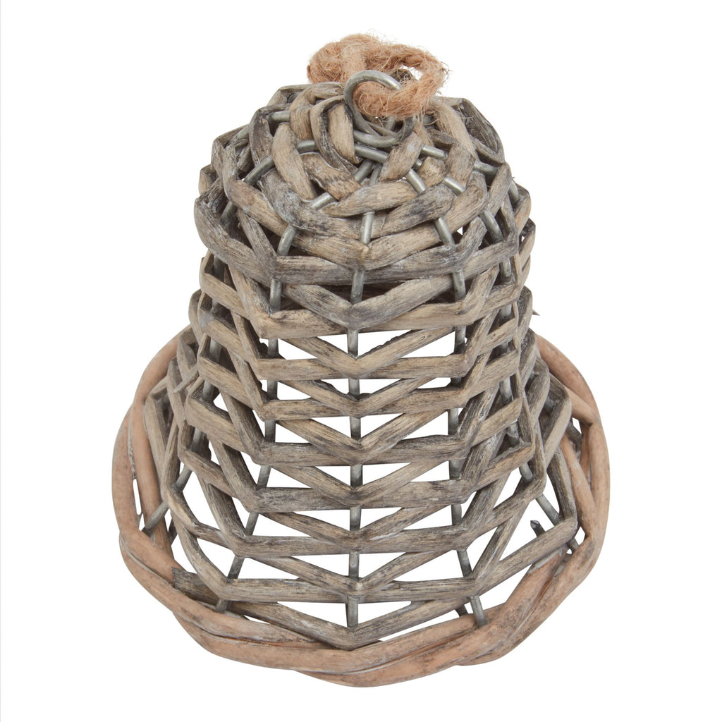 The Noel Collection Small Wicker Bell Decoration 8 cm