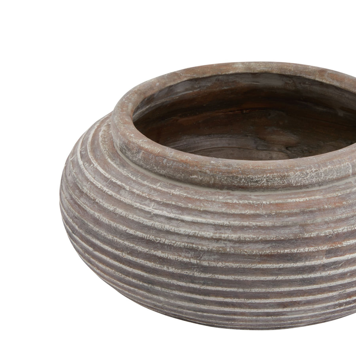 Siena Brown Round Ribbed Planter 41 cm