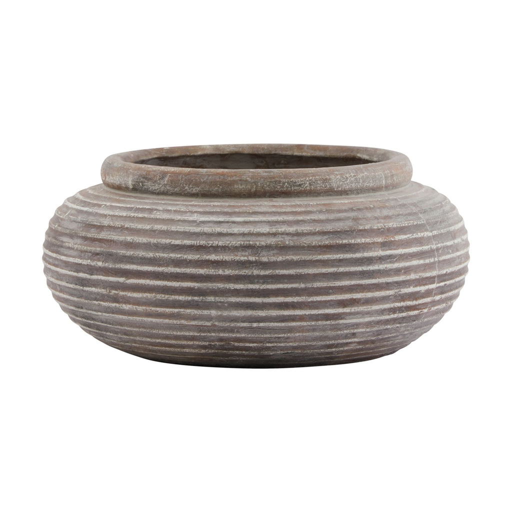 Siena Brown Round Ribbed Planter 41 cm