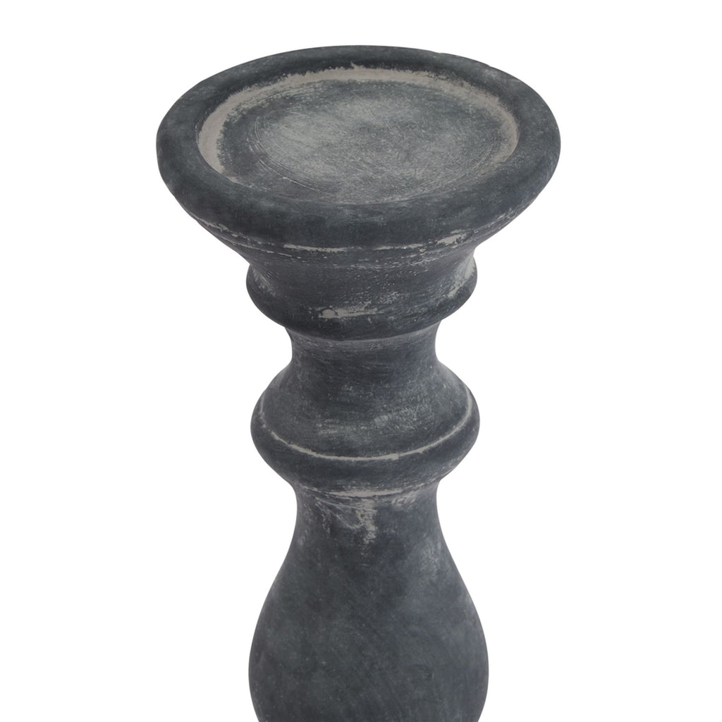 Amalfi Grey Column Candle Holder 30 cm