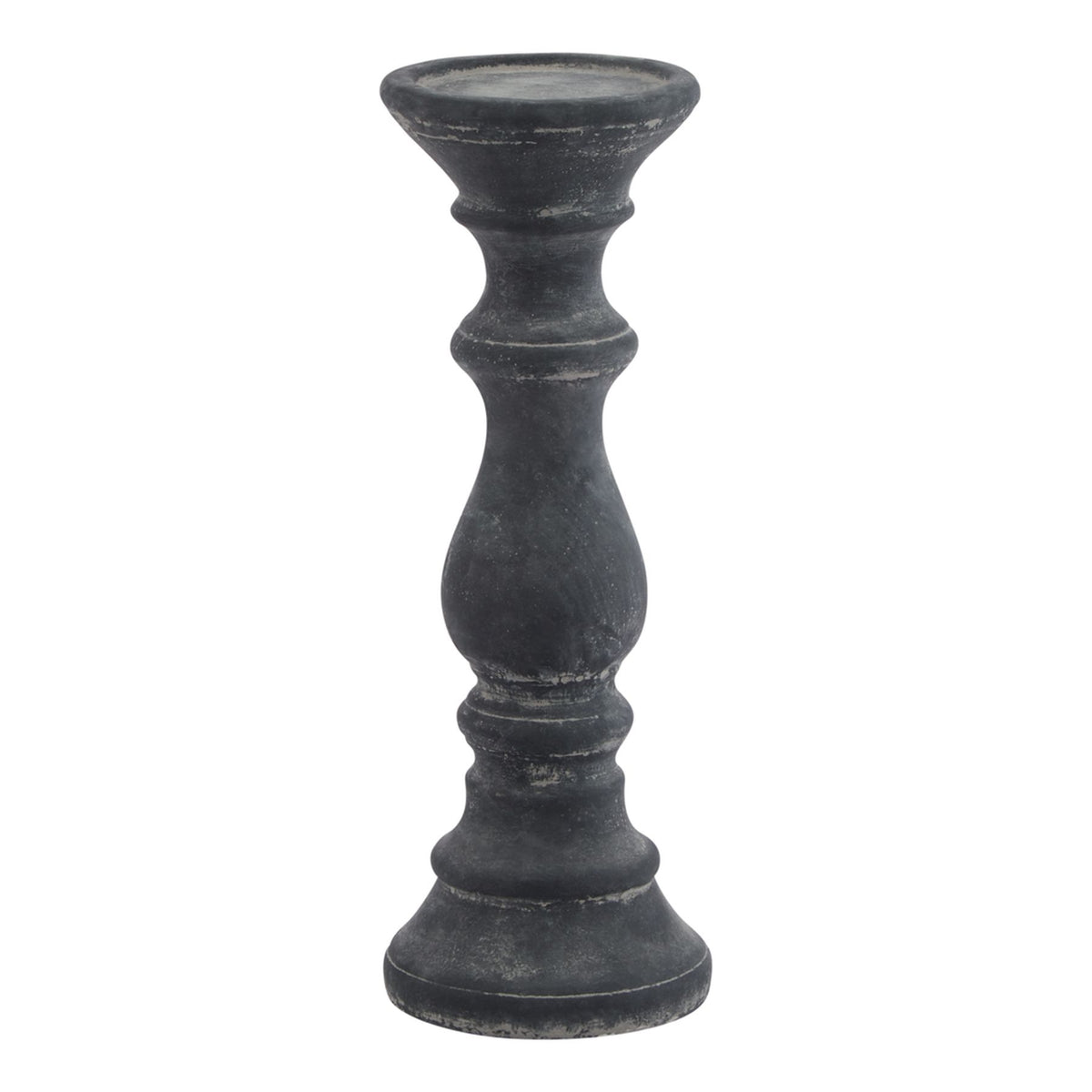 Amalfi Grey Column Candle Holder 30 cm