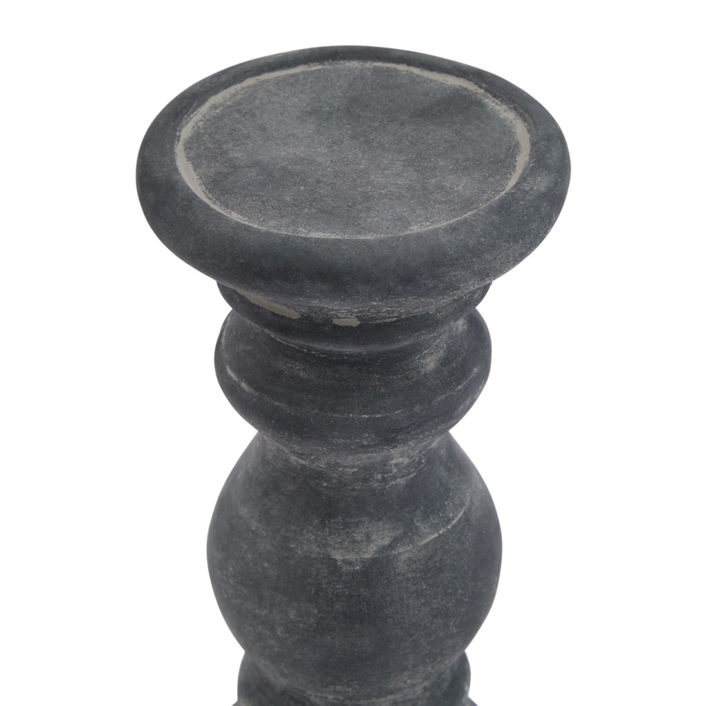 Amalfi Small Grey  Column Candle Holder 20 cm