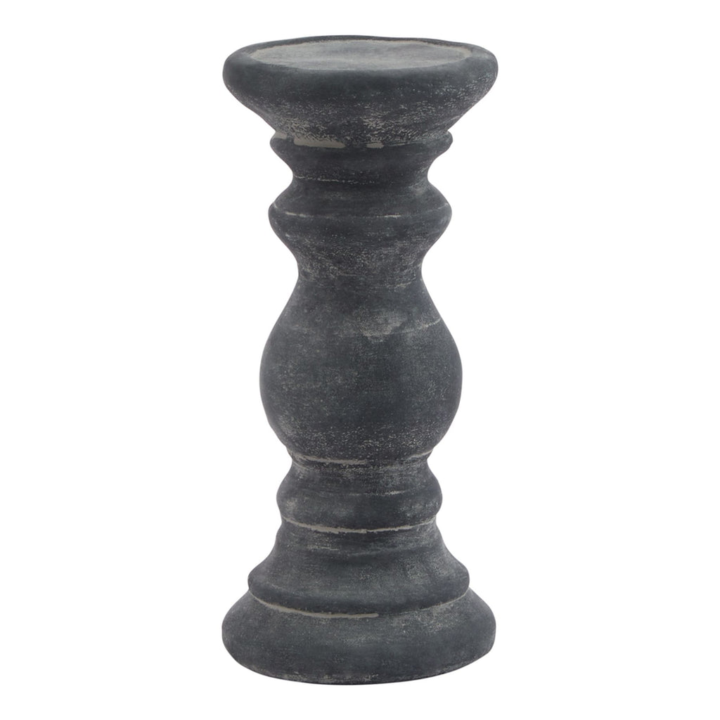 Amalfi Small Grey  Column Candle Holder 20 cm