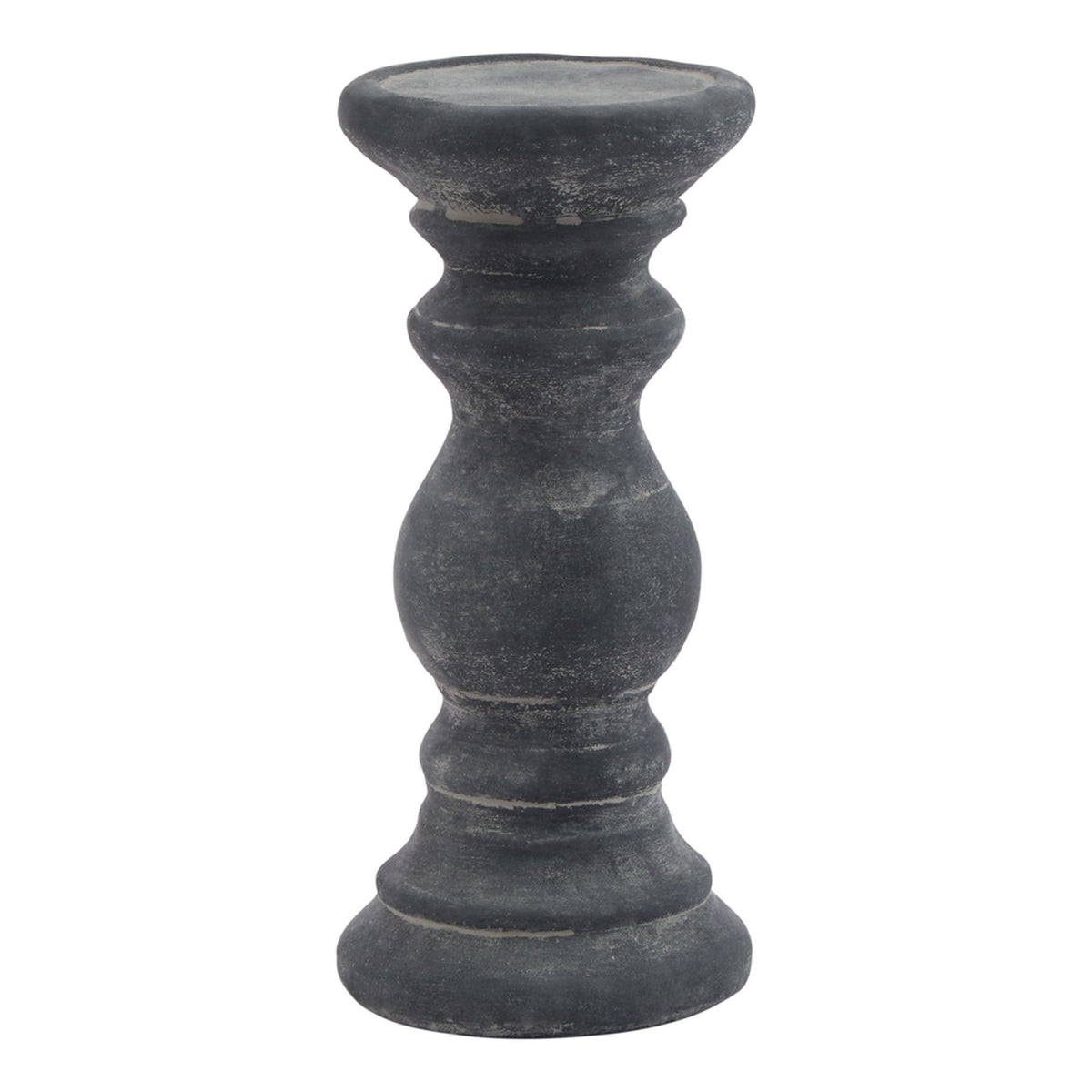 Amalfi Small Grey  Column Candle Holder 20 cm