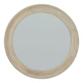 Washed Wood Round Framed Mirror 90 cm