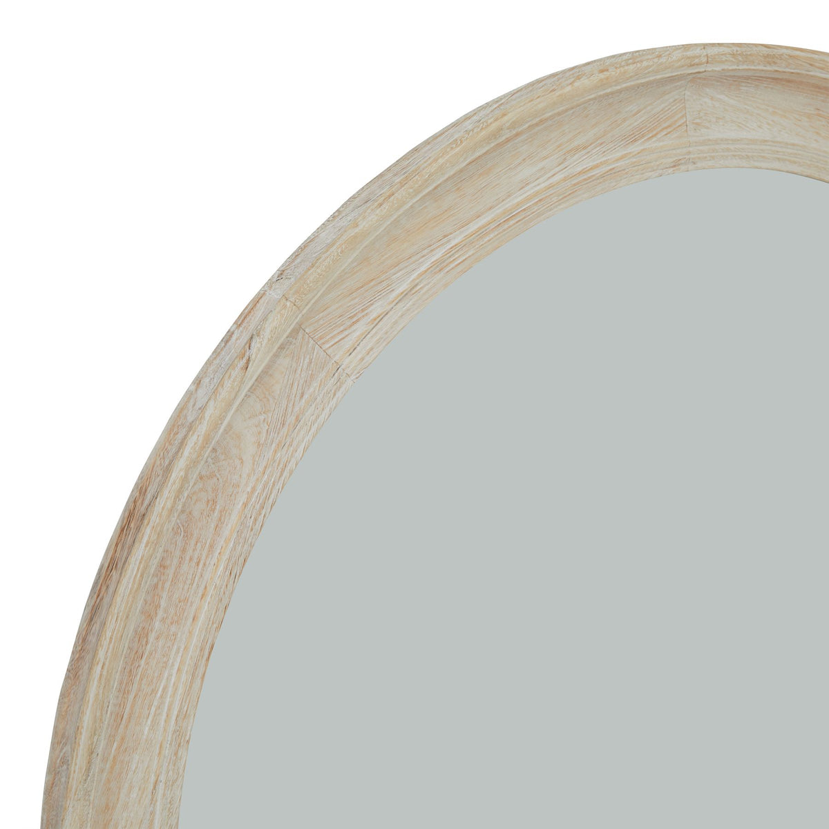 Washed Wood Round Framed Large Mirror 120 cm