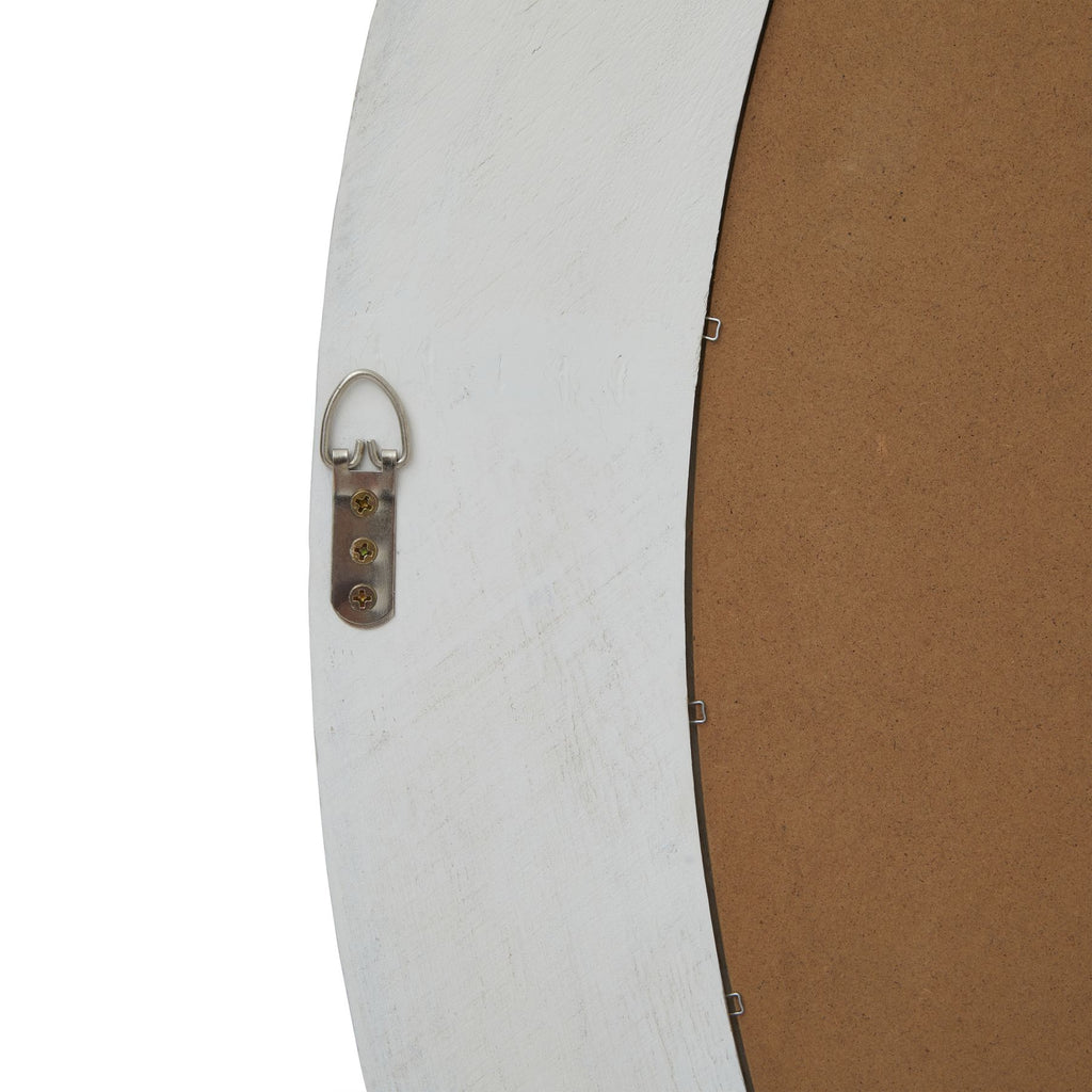 Washed Wood Round Framed Large Mirror 120 cm