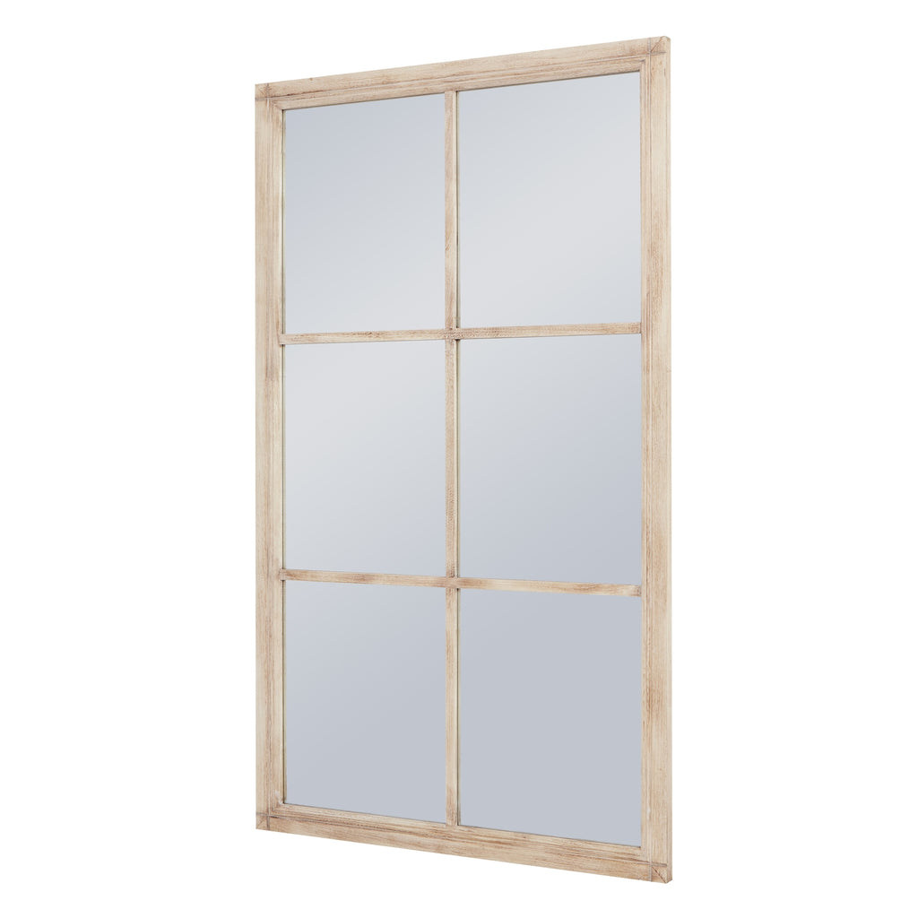 Washed Wood Large Window Mirror 150 cm