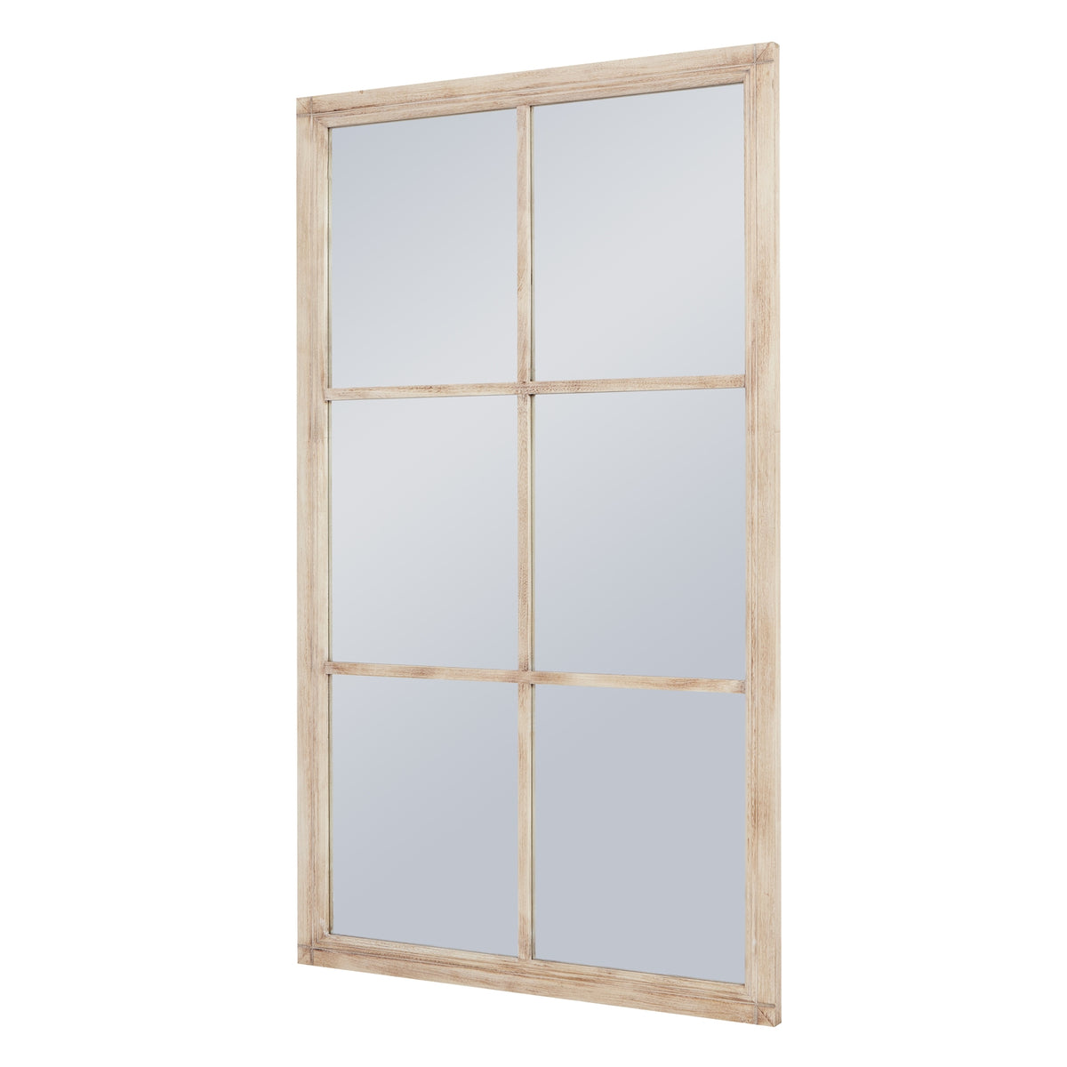 Washed Wood Large Window Mirror 150 cm