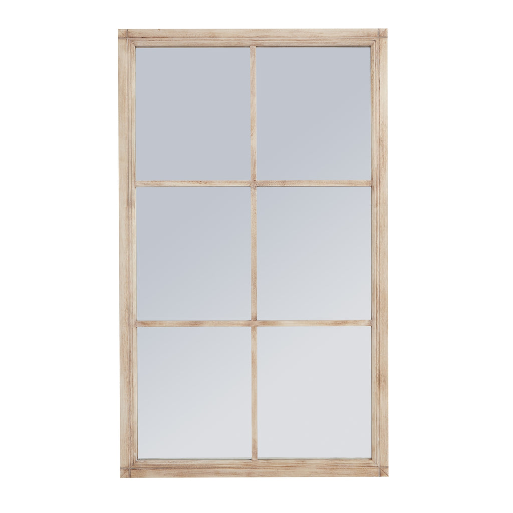 Washed Wood Large Window Mirror 150 cm