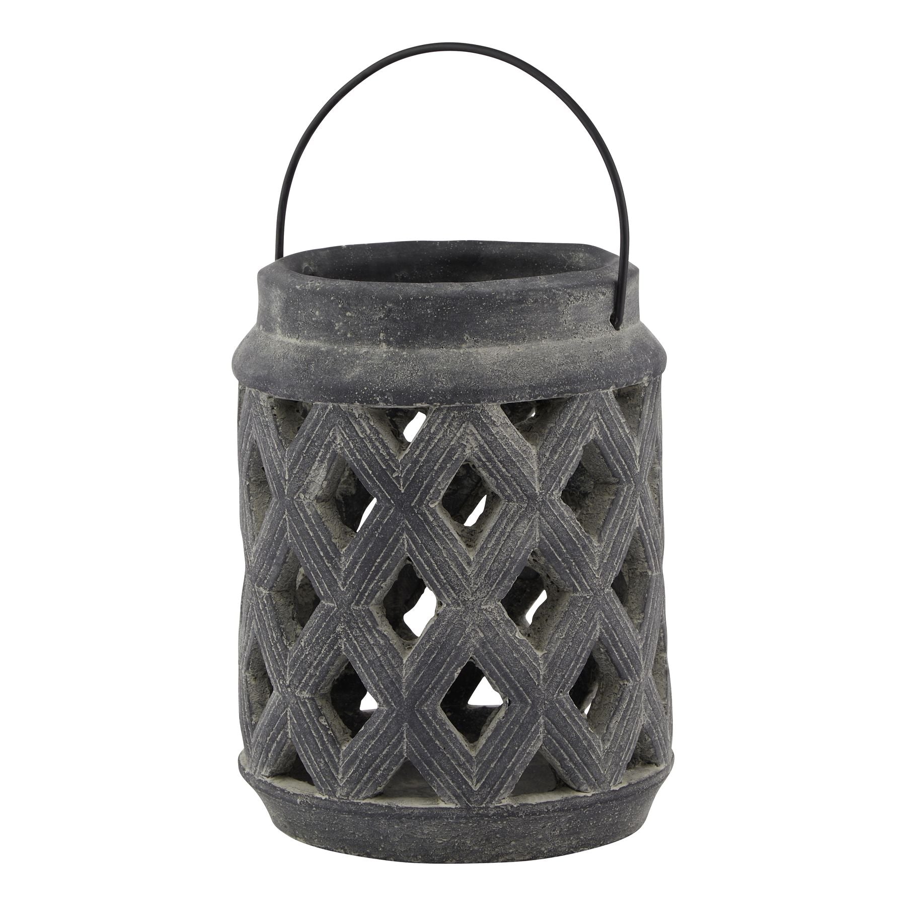Lumen Amalfi Grey Large Lattice Lantern