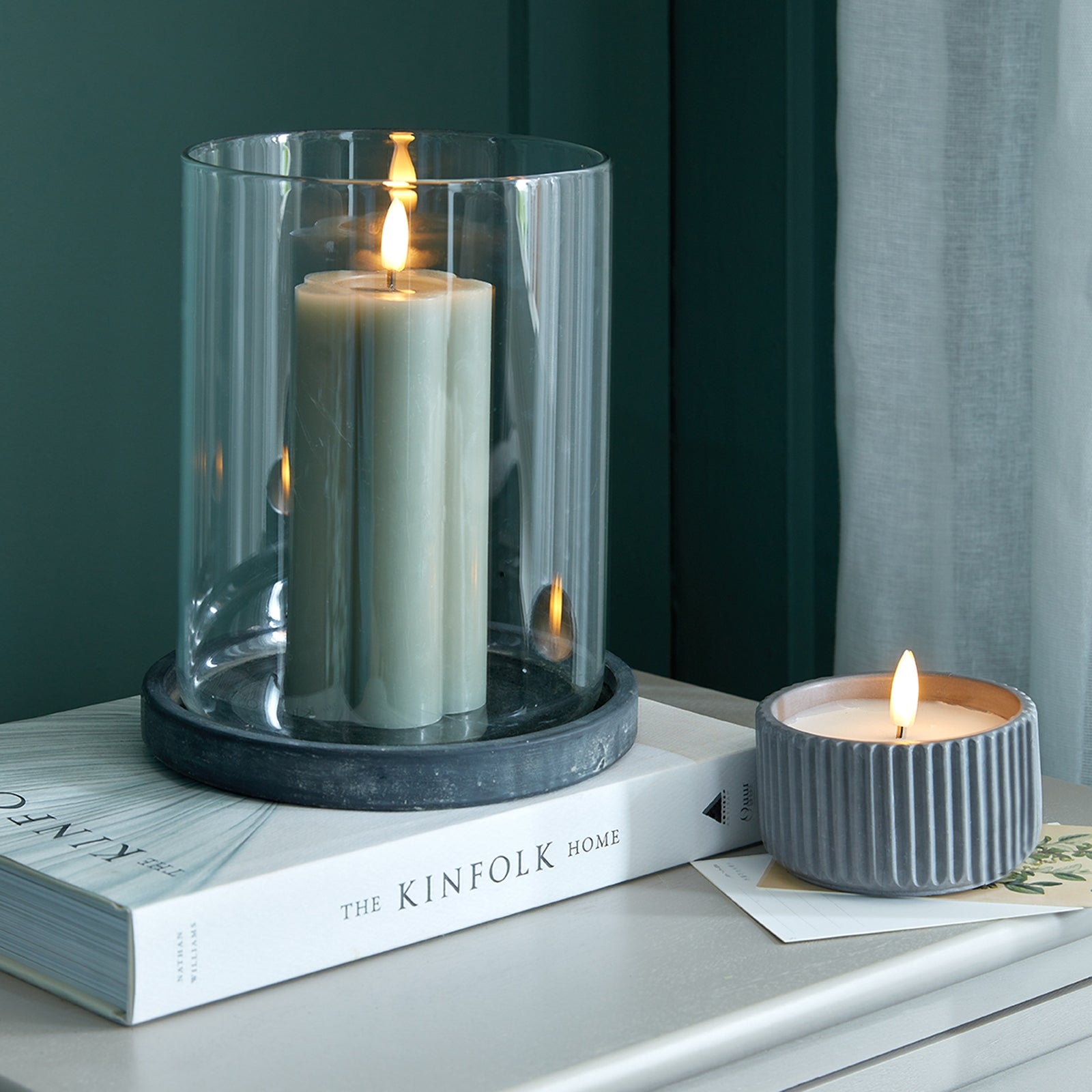 Aurora Amalfi Grey Large Hurricane Lantern