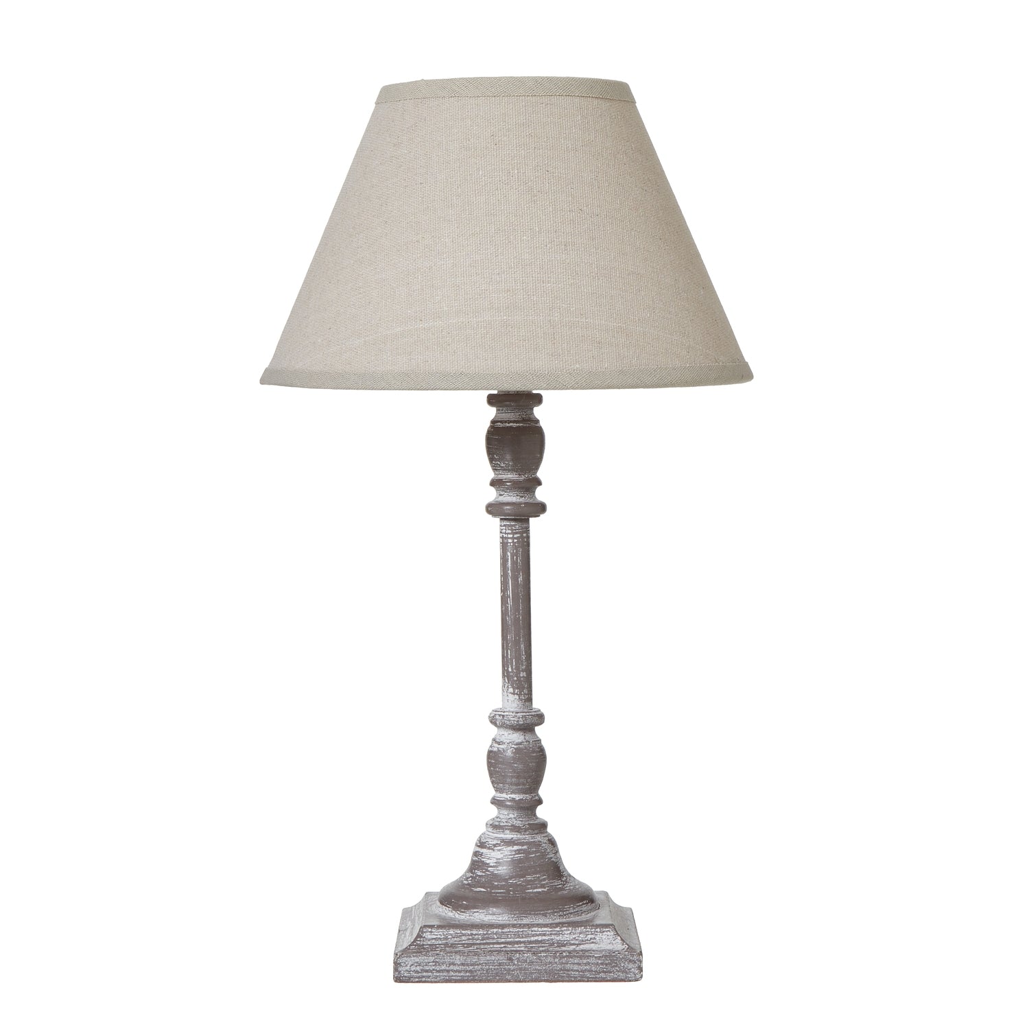 Aurora Antia Stem Table Lamp With Linen Shade