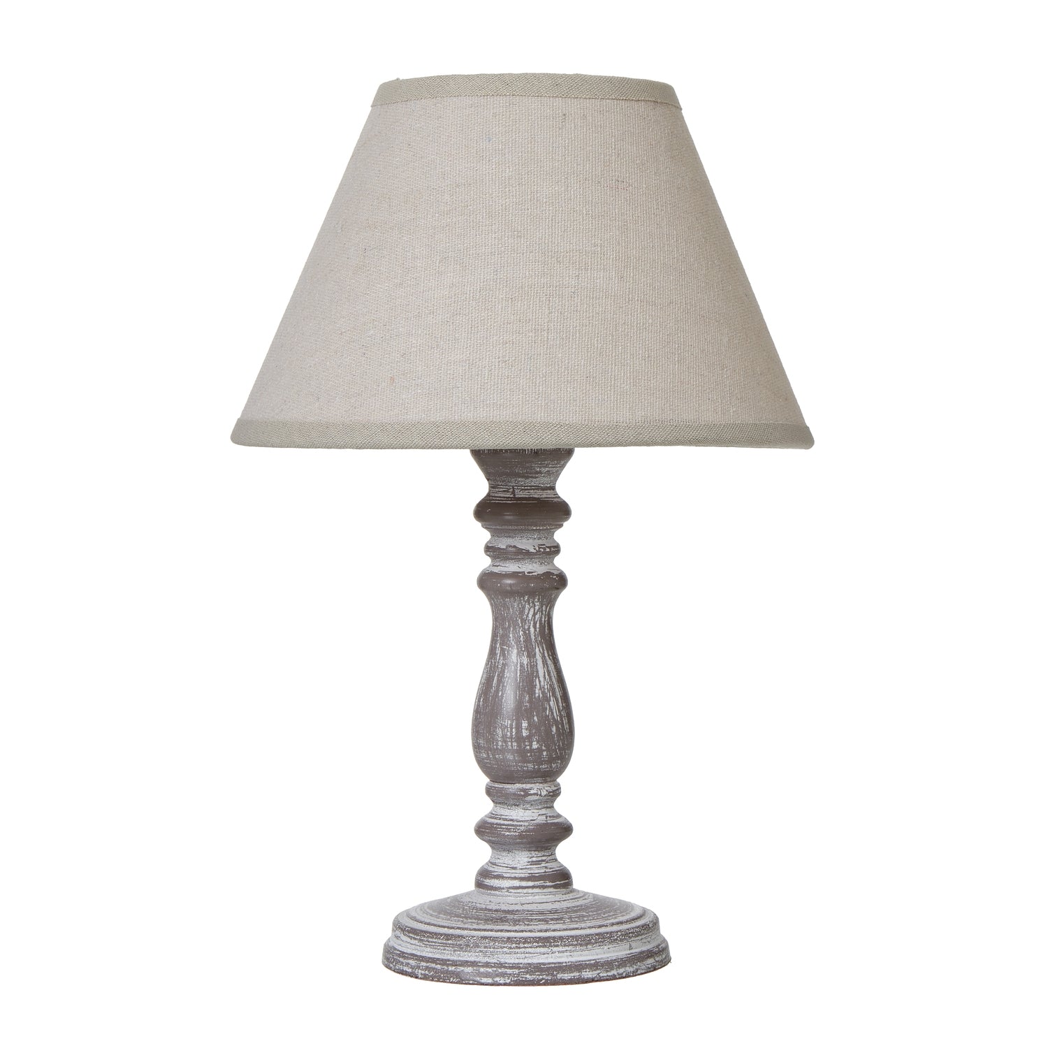 Nova Setia Column Table Lamp With Linen Shade 24cm