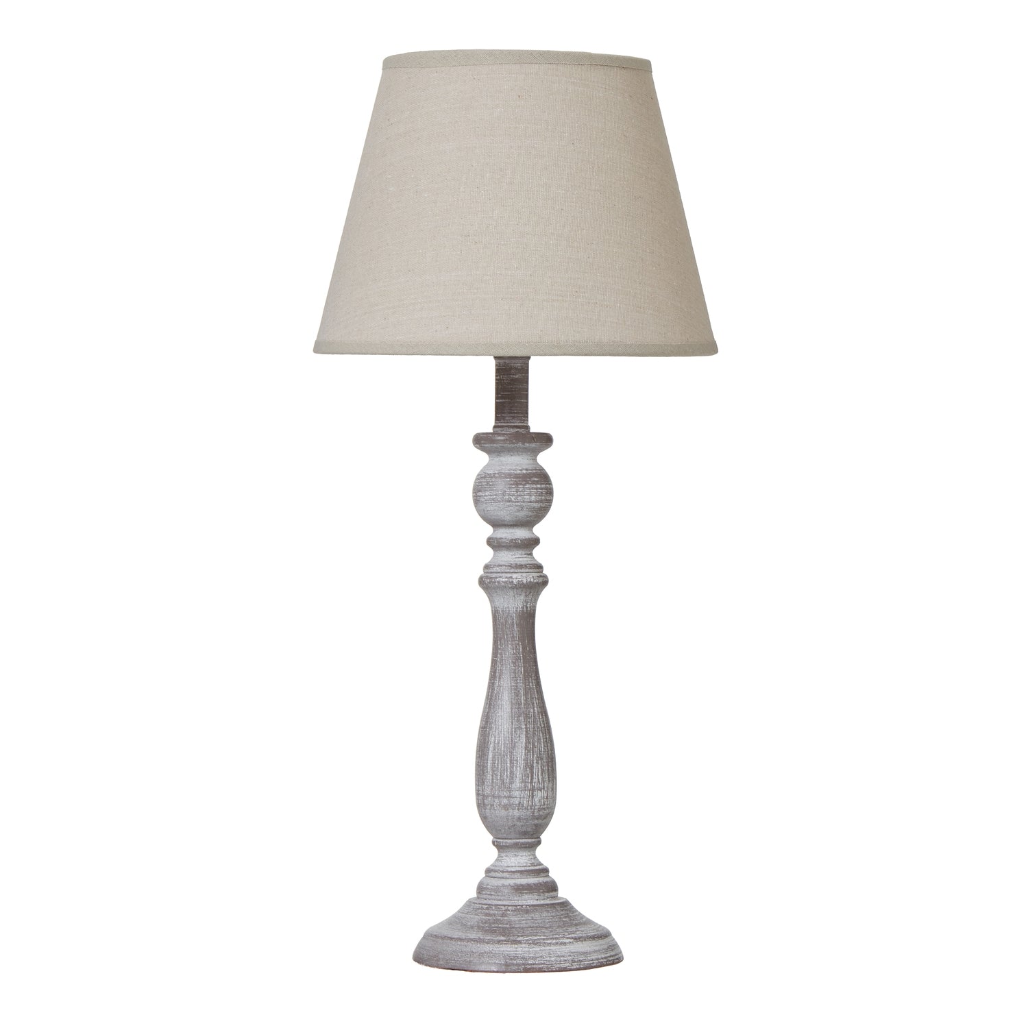 Halo Dunum Column Table Lamp With Linen Shade