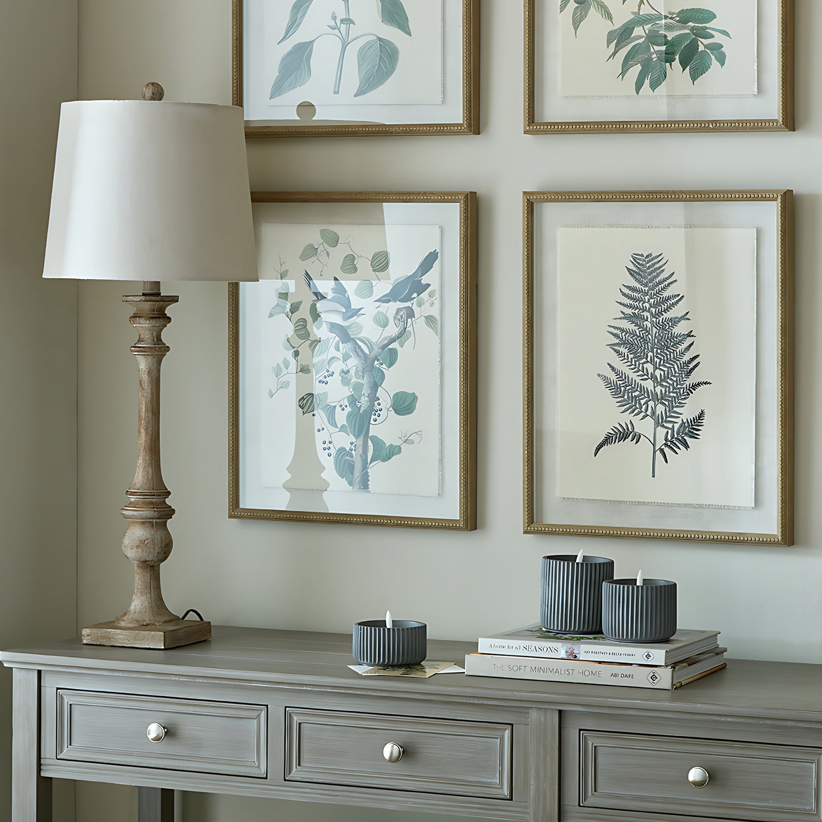 Eclipse Pallido Candlestick Table Lamp With Linen Shade