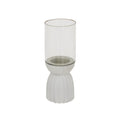 Lumen White Carved Hurricane Lantern
