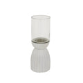 Noctis Large White Carved Hurricane Lantern