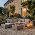 Solis Large Silo Wicker Lantern With Glass Holder