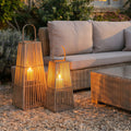 Halo Medium Silo Wicker Lantern With Glass Holder