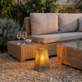 Aurora Small Silo Wicker Lantern With Glass Holder