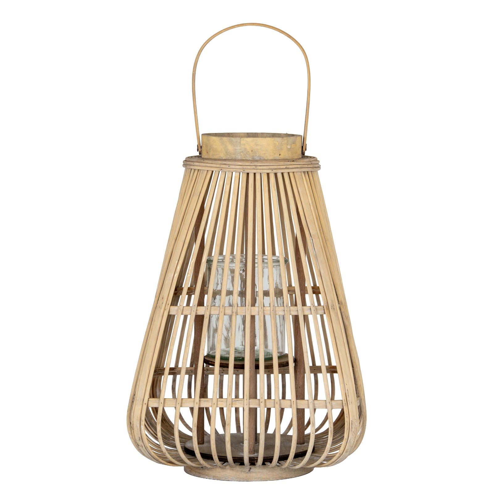 Nova Large Peardrop Wicker Lantern With Glass Holder